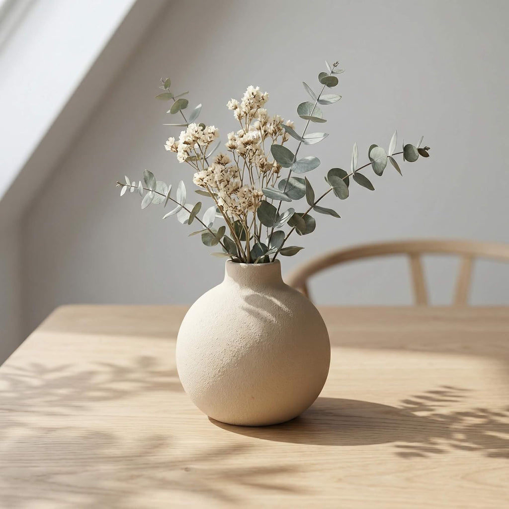 Ceramic Flower Vase 5 Inch — Farmhouse Rustic Terracotta Style - Image 6