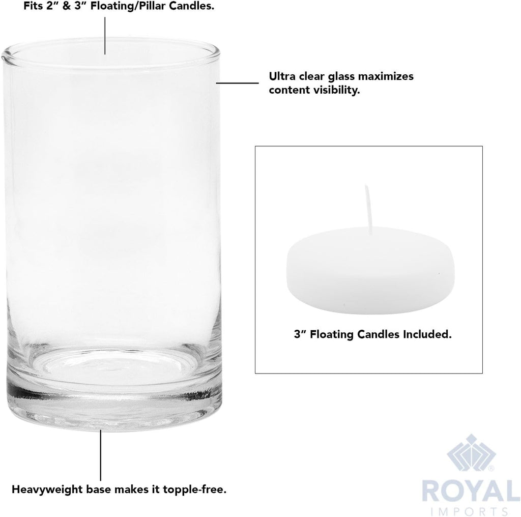 Glass Cylinder Vases Set of 3 — Clear Hurricane Candle Holders - Image 3