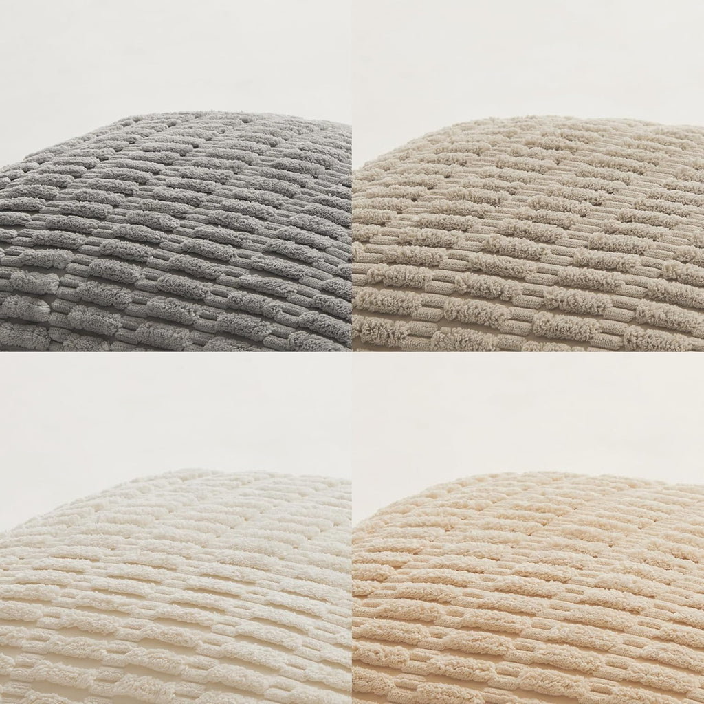 Neutral Throw Pillow Covers 18x18 Pack of 4 — Striped Corduroy - Image 5
