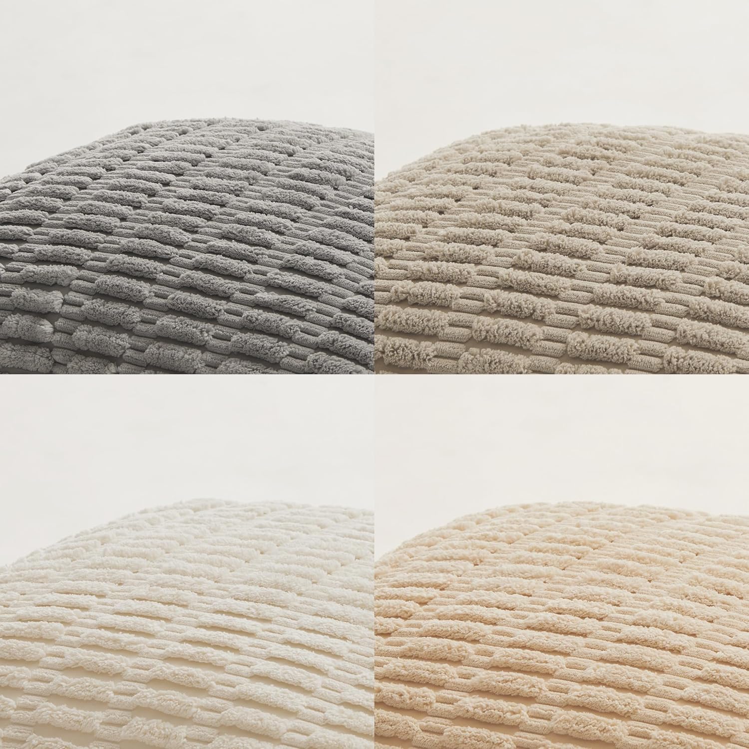 Neutral Throw Pillow Covers 18x18 Pack of 4 — Striped Corduroy - Image 5
