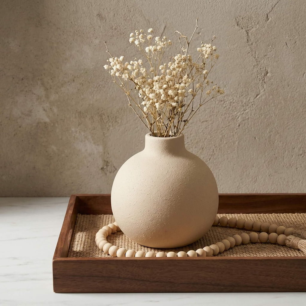 Ceramic Flower Vase 5 Inch — Farmhouse Rustic Terracotta Style - Image 4
