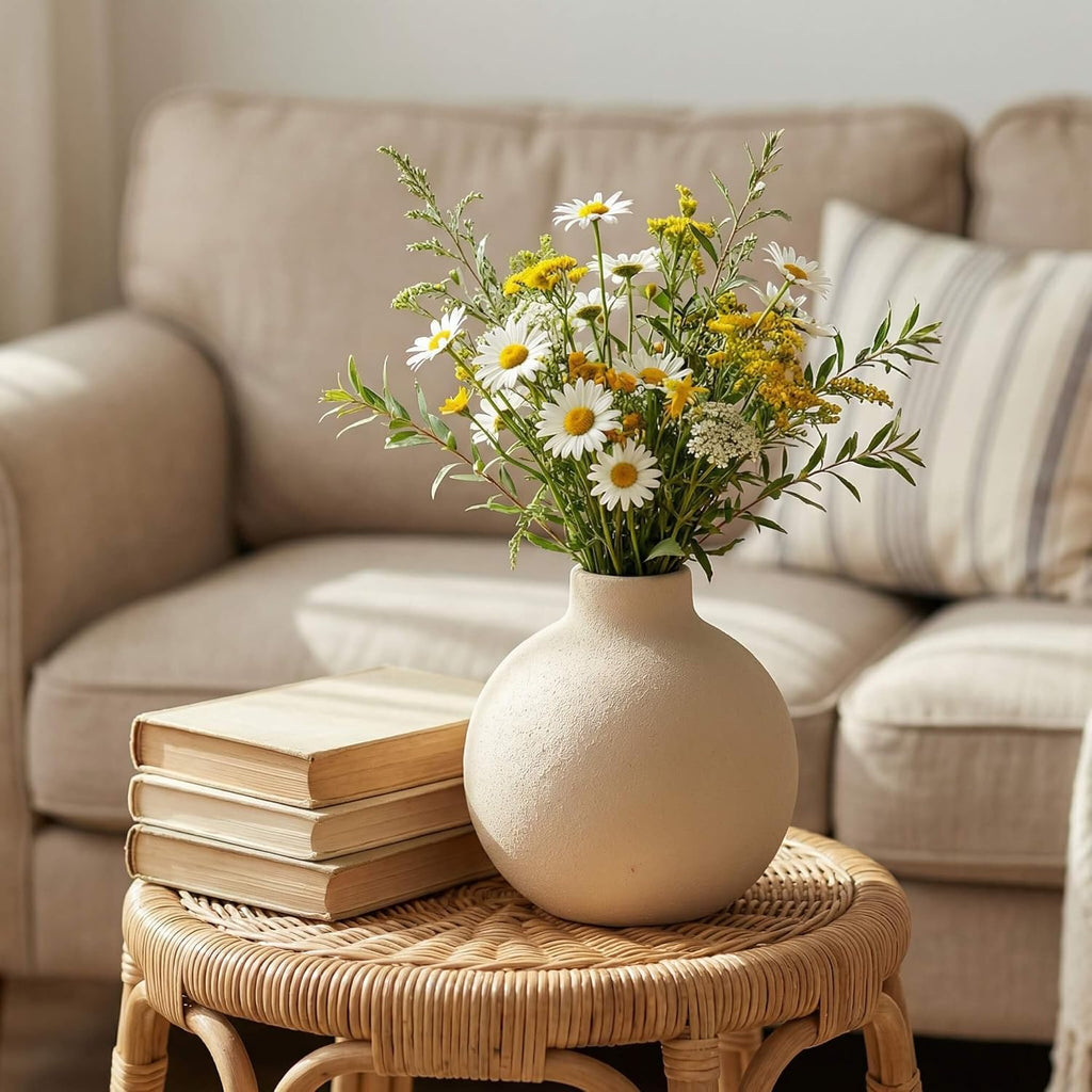 Ceramic Flower Vase 5 Inch — Farmhouse Rustic Terracotta Style - Image 5