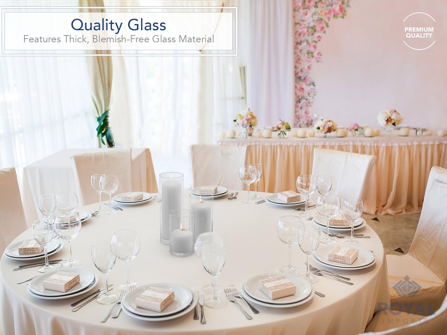 Glass Cylinder Vases Set of 3 — Clear Hurricane Candle Holders - Image 6