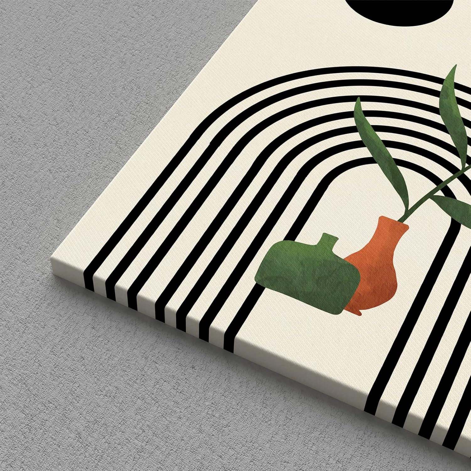 Boho Wall Art Canvas Set of 3 — Mid Century Abstract 12x16 Framed - Image 4